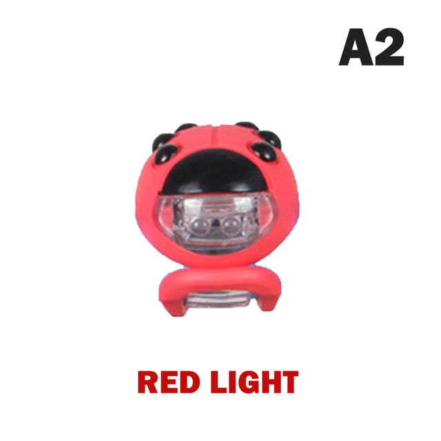1pcs Bike Headlight Universal Children Bicycle Cute Ladybug Shape Front Lamp Stroller Scooter Ultralight Flashlight Head Lamps