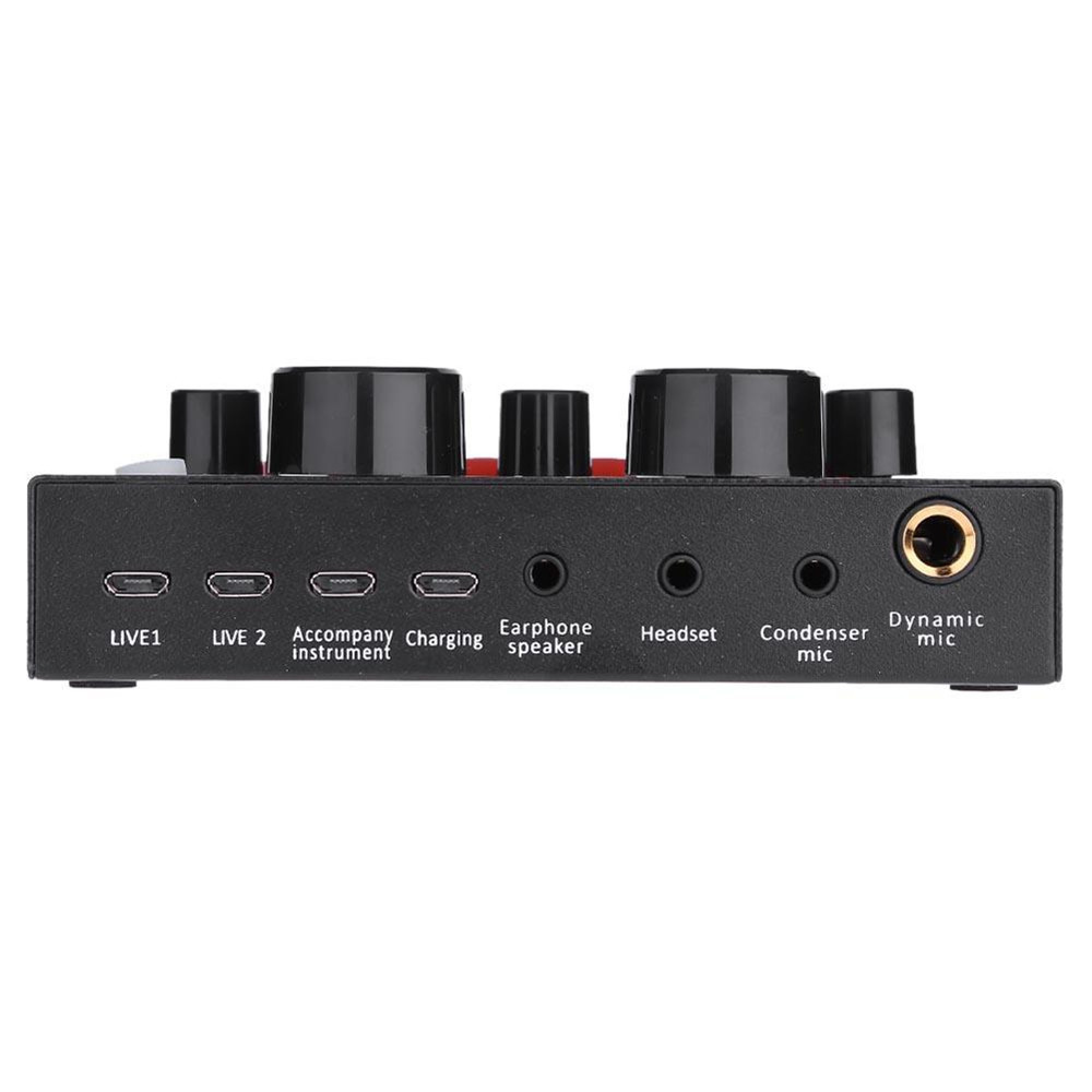 V8 Audio Sound Card USB External Headset Microphone Live Broadcast For KTV Radio Braodcasting Music Recording Computer