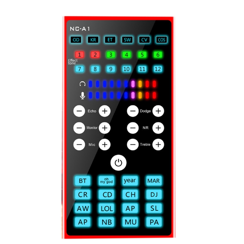 Mini Bluetooth-compatible Sound Mixer Board Voice Changer Sound Card Music Recording Karaoke Singing Broadcast Live