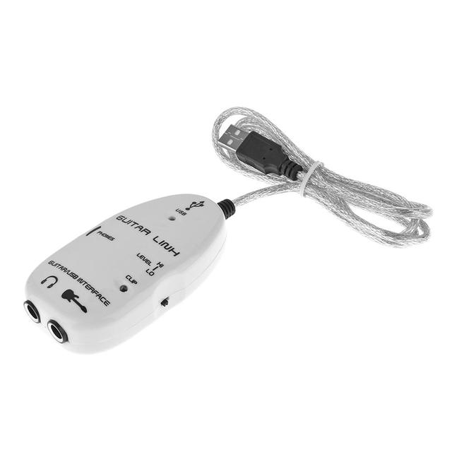 Guitar to USB Sound Player Sound Card Audio Guitar Effector Interface Link Audio Cable for PC/Mac Music Recording