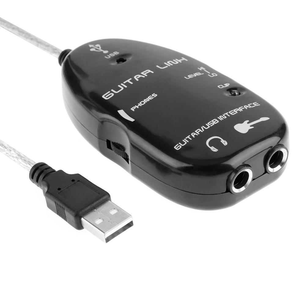 Guitar to USB Sound Player Sound Card Audio Guitar Effector Interface Link Audio Cable for PC/Mac Music Recording