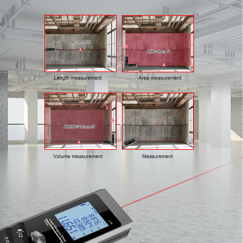 Portable 30M Handheld Rangefinder Intelligent Digital Laser Multi-function Range Finder