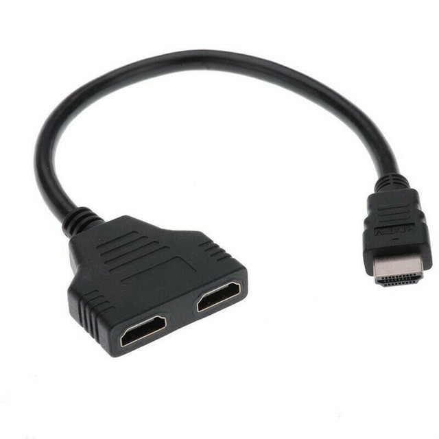 HDMI Splitter Adapter Cable 2 Dual Port Y Splitter 1 In 2 Out HDMI Male To HDMI Female 1 To 2 Way for HDMI HD LED LCD  TV
