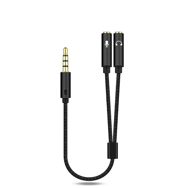 2 in 1 Audio Splitter Cable for Computer Jack 3.5mm 1 Male To 2 Female Mic Y Splitter AUX Cable Headset Splitter Adapter cables
