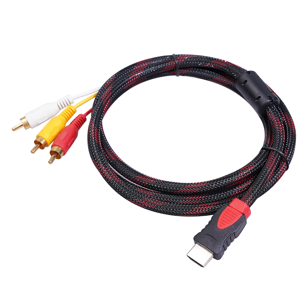 Audio Video AV Cable Cord Adapter Converter AV Cable Cord Adapter Converter HDMI-Compatible to 3RCA for TV Box