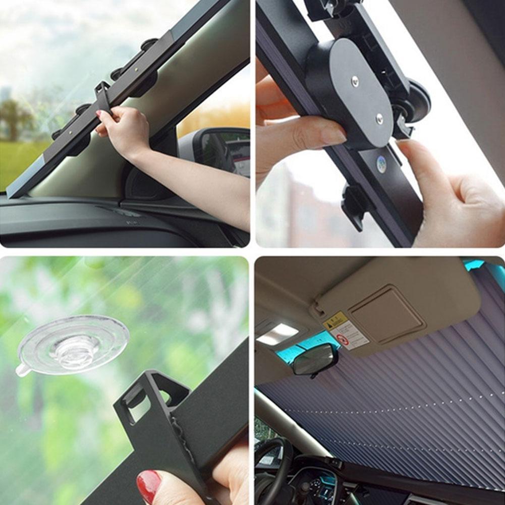 Car Windshield Sun Shade Foldable Auto Parasol Car Cover Front Rear Window Sunshade UV Sun Visor Protector Curtain 46CM