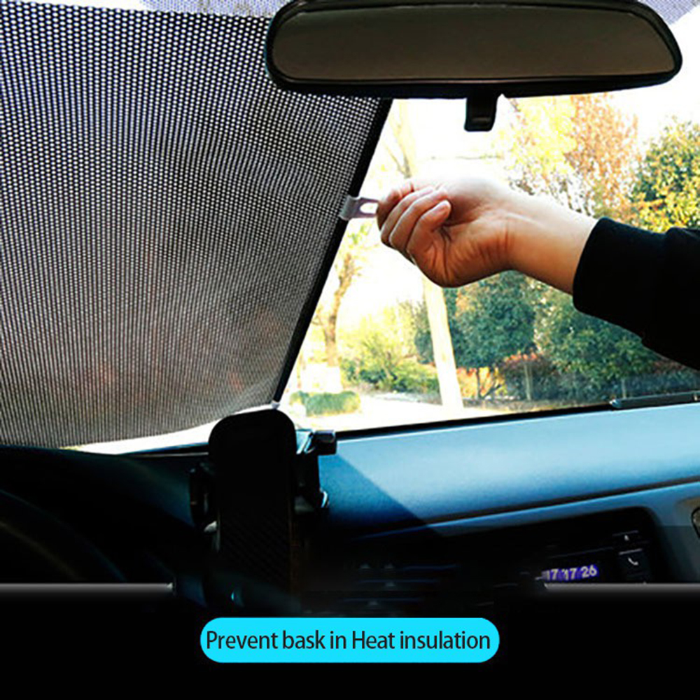 Car Auto Retractable Sun Shade Protector Parasol Front Window Sunshade Cover Curtains Interior Windshield Protection Accessories