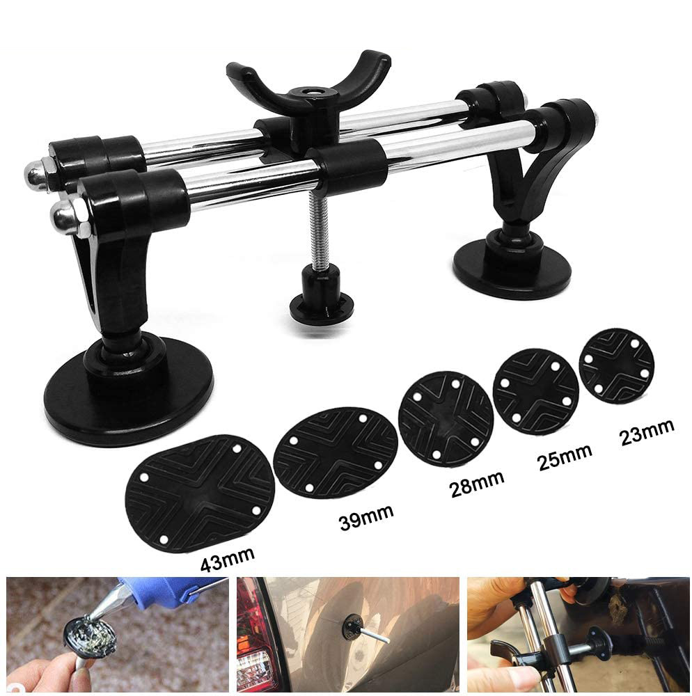 New Auto Body Repair Tool Kit Car Dent Puller with Double Pole Bridge Dent Puller Glue Puller Tabs for Automotive Dent Removal