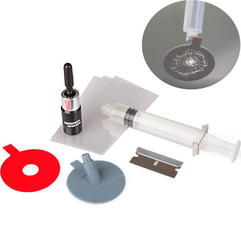 DIY Car Windshield Repair Kit Tools Auto Glass Windscreen Repair Set Give Door Handle Protective Decorative Stickers