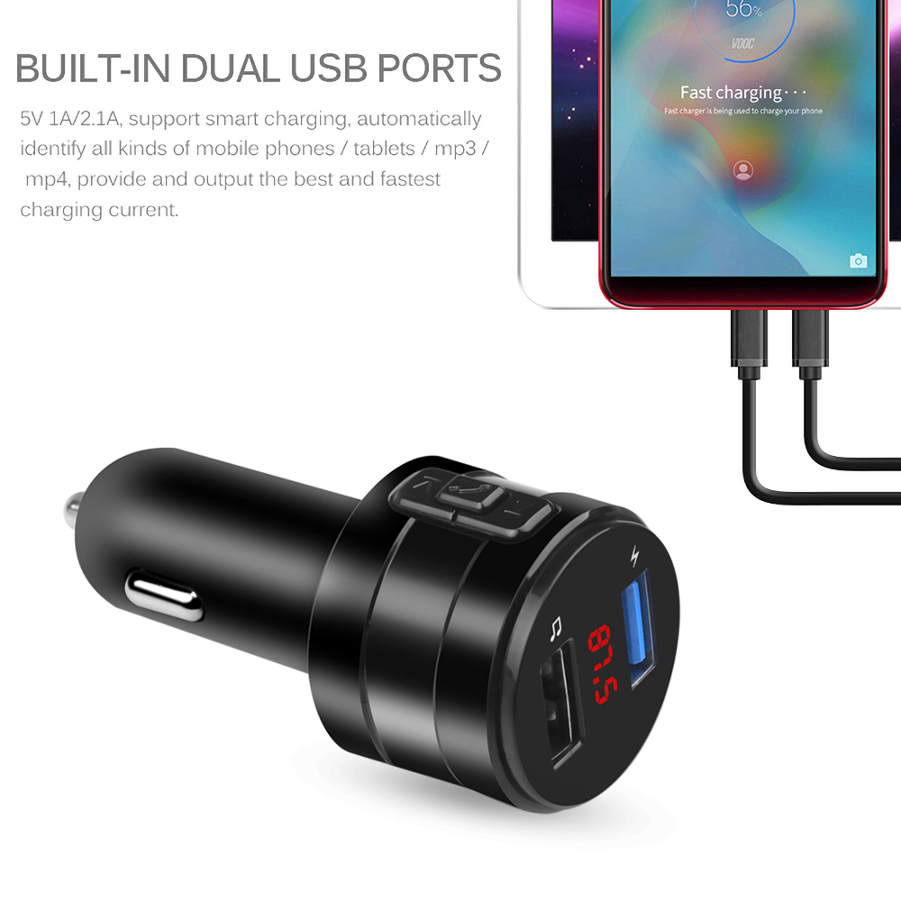 Bluetooth FM Transmitter MP3 Player Handsfree Car Kit 3.1A Dual USB Charger Power Adapter For Car DVR Radio Car Accessories
