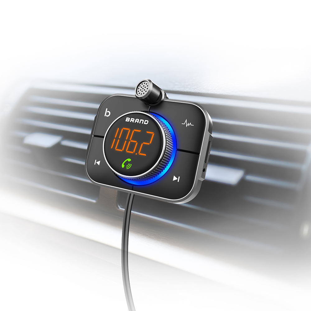 Wireless Car Bluetooth FM Transmitter MP3 Player QC3.0 18W+ PD3.0 24W Fast Charger LED Handsfree For Auto Phone Accessories