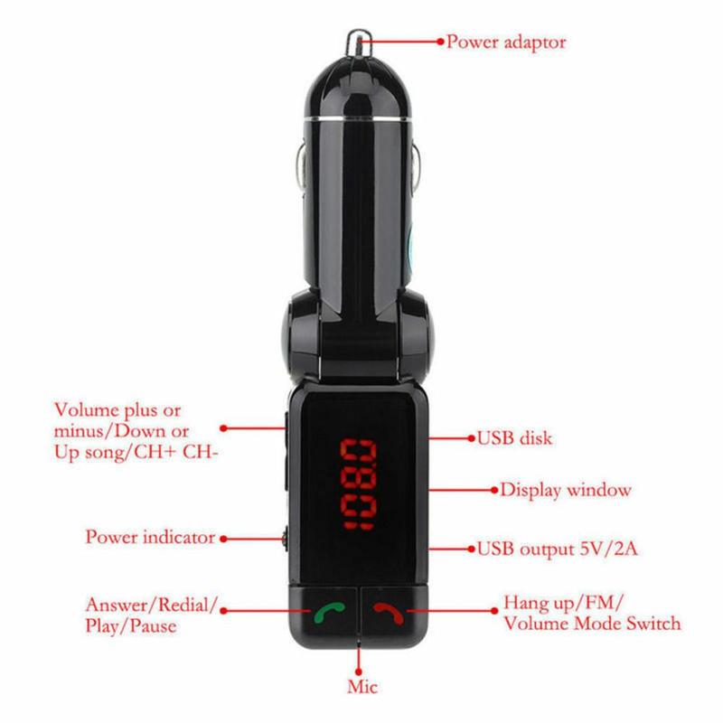Car MP3 Player FM Transmitter Handsfree Wireless Bluetooth Kit Led Car Mp3 Player USB Charger FM Modulator Car Accessories