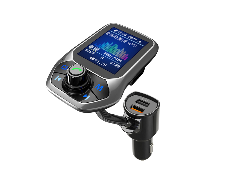 1.8 inch Color Display Bluetooth-compatible Handsfree Car Kit 3 USB Port QC3.0 Car Charger FM Transmitter Car MP3 Music Player