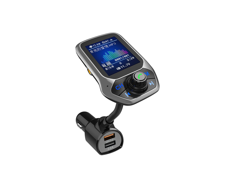 1.8 inch Color Display Bluetooth-compatible Handsfree Car Kit 3 USB Port QC3.0 Car Charger FM Transmitter Car MP3 Music Player