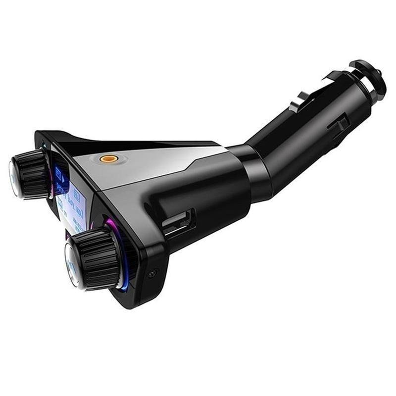 Power ON OFF Bluetooth 5.0 FM Transmitter Modulator TF Music Car Audio AUX Handsfree Kit MP3 Player USB