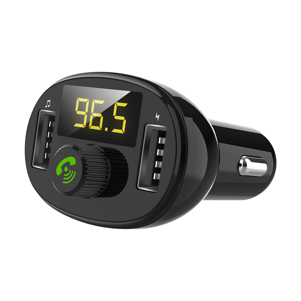 Bluetooth FM Transmitter for Car,Bluetooth Car Adapter with QC3.0 Charging, Support Siri Google Assistant, USB Flash Drive,