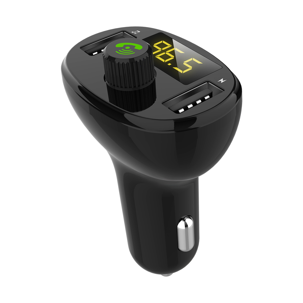 Bluetooth FM Transmitter for Car,Bluetooth Car Adapter with QC3.0 Charging, Support Siri Google Assistant, USB Flash Drive,
