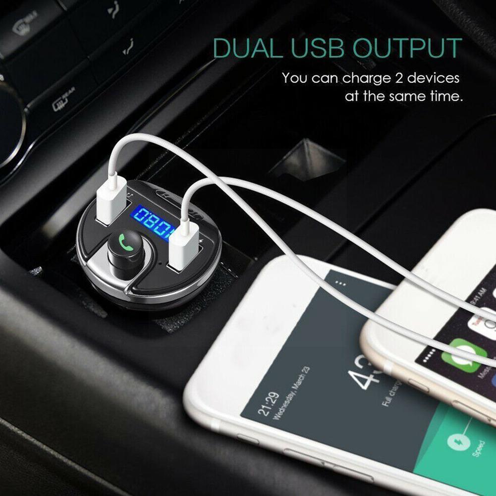 Hands Free Calls Wireless Bluetooth 3.0 FM Transmitter Charger MP3 Dual Audio Accessories Player Music For Car USB Receiver