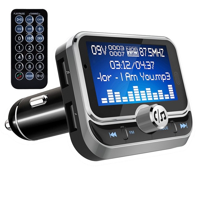Creative Car FM Transmitter With Remote Control 1.8" LCD Bluetooth MP3 Player Dual USB Car Charger Handsfree FM Modulator