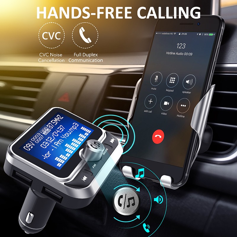 Creative Car FM Transmitter With Remote Control 1.8" LCD Bluetooth MP3 Player Dual USB Car Charger Handsfree FM Modulator