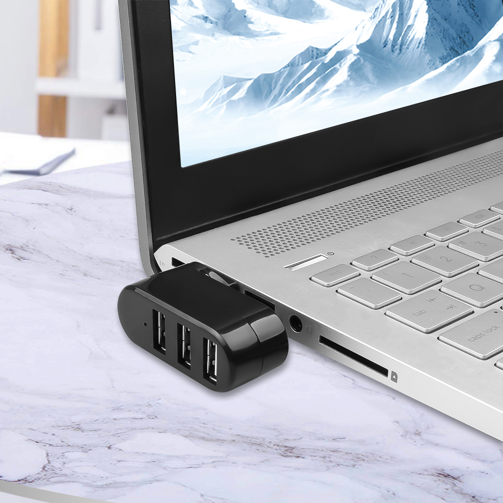 USB Hub 2.0 Adapter Rotate High Speed U Disk Reader Splitter 3 Ports USB 2.0 for Computer PC Laptop Mac Mini Accessories