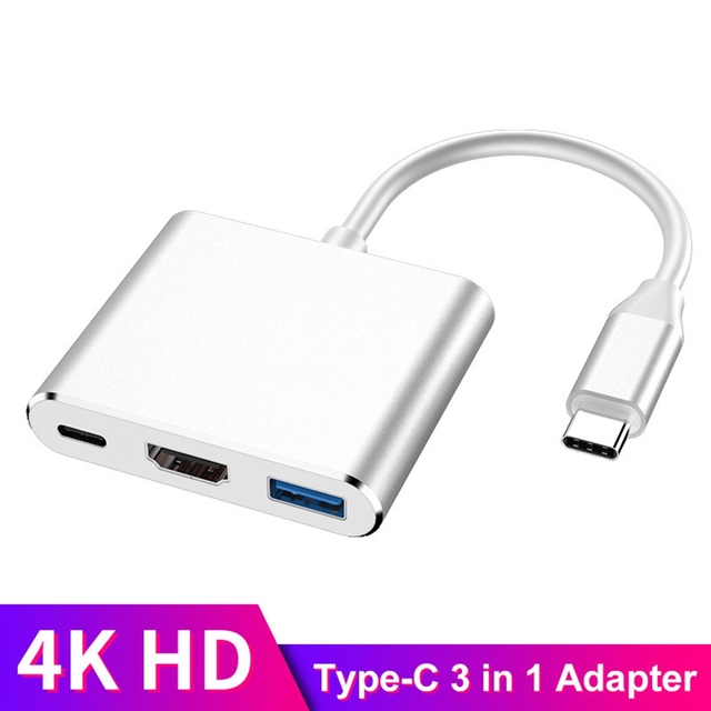 New Type-c HUB USB C To HDMI-Compatible Splitter USB-C 3 IN 1 4K HDMI USB 3.0 PD Fast Charging Smart Adapter