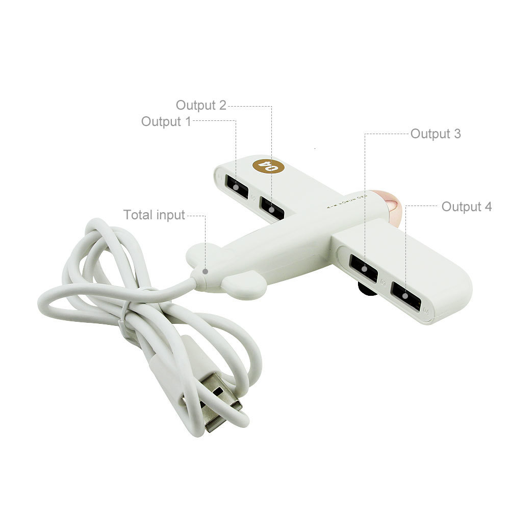 4 Ports Combo Micro USB 2.0 Hub Plane Shape Multi Port Usb Splitter Creative Mini Hab Portable Accessories For PC Computer