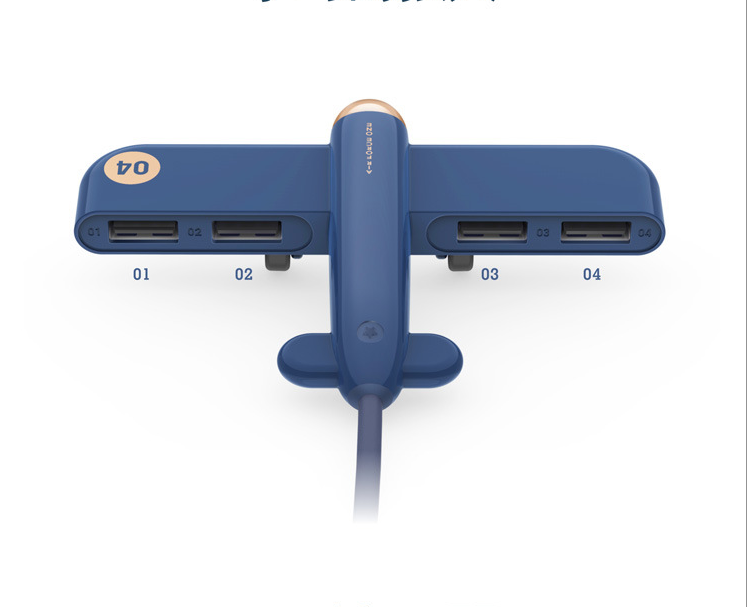 4 Ports Combo Micro USB 2.0 Hub Plane Shape Multi Port Usb Splitter Creative Mini Hab Portable Accessories For PC Computer