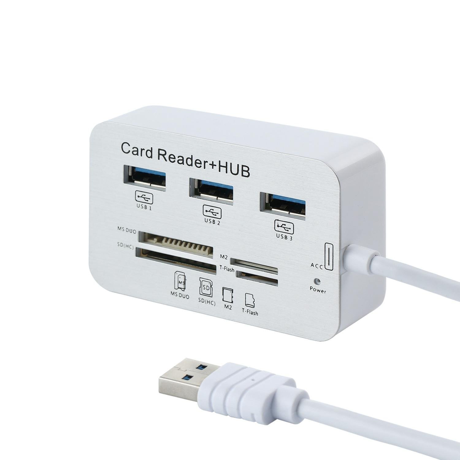 USB3.0 HUB card reader USB3.0 combo TF SD card reader HUB two-in-one docking station