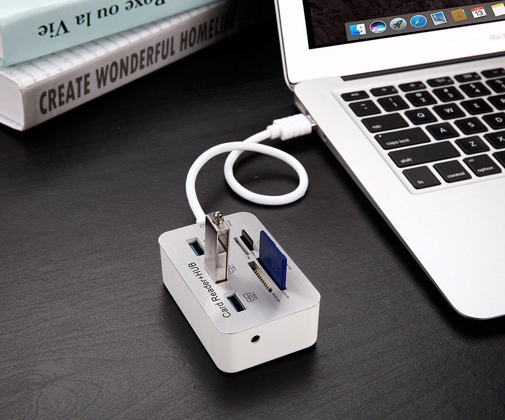 USB3.0 HUB card reader USB3.0 combo TF SD card reader HUB two-in-one docking station