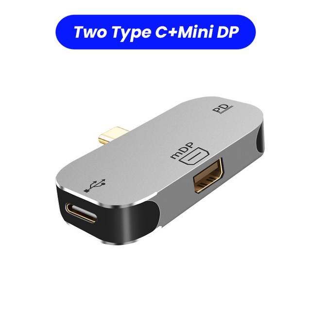 USB Hub 3-in-1 Extender USB Type C To Mini DP/HD/USB A Data Sync Fast Transport Video Converter Computer Phone PD Phone Adapter