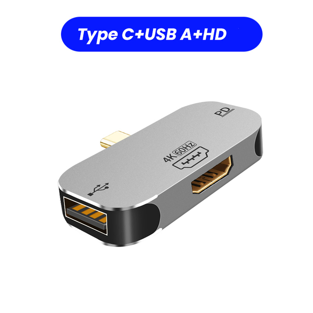 USB Hub 3-in-1 Extender USB Type C To Mini DP/HD/USB A Data Sync Fast Transport Video Converter Computer Phone PD Phone Adapter