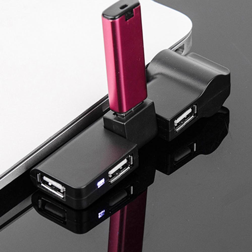 Hub Mini Size USB  Adapter USB Rotatable 4 Ports Mini Usb Hub Splitter Data Cable Adapter Connector Creative