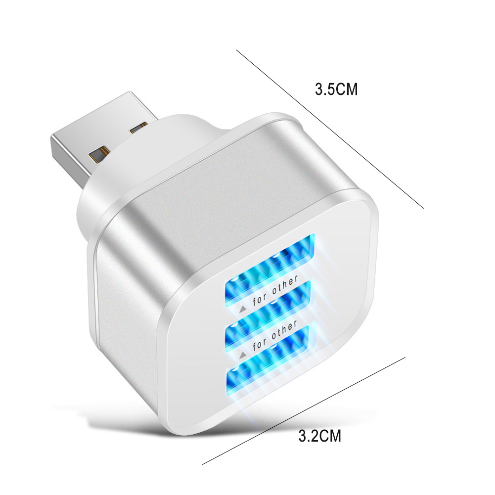 USB Hub 3 Ports Expander Adapter USB 2.0 Hub Multi USB Splitter Hab Mobile Phone Chargers with Indicator for Laptop Accessories