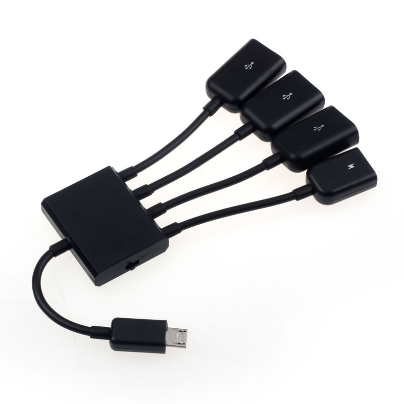 OTG 4 Port Micro USB Power Charging Hub Cable Spliter Connector Adapter For Smartphone Computer Tablet Data Wire OTG Hub Cable