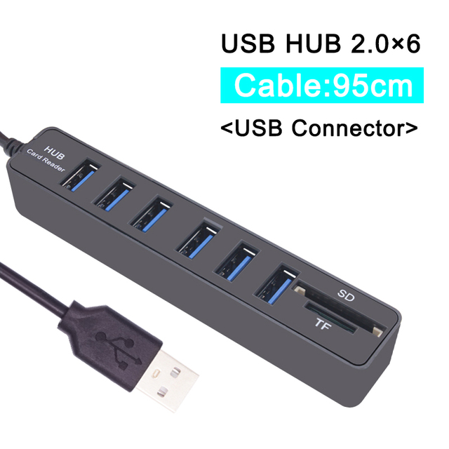 USB Hub 3.0 2.0 USB C Hub Multi Splitter High Speed TF SD Card Reader 3/6 Ports Hub Adapter Hab Combo All In One for PC Laptop