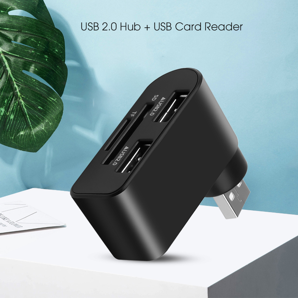 usb2.0 hub 2 port adapter splitter Power Interface SD TF Card Reader for MacBook Air computer laptop