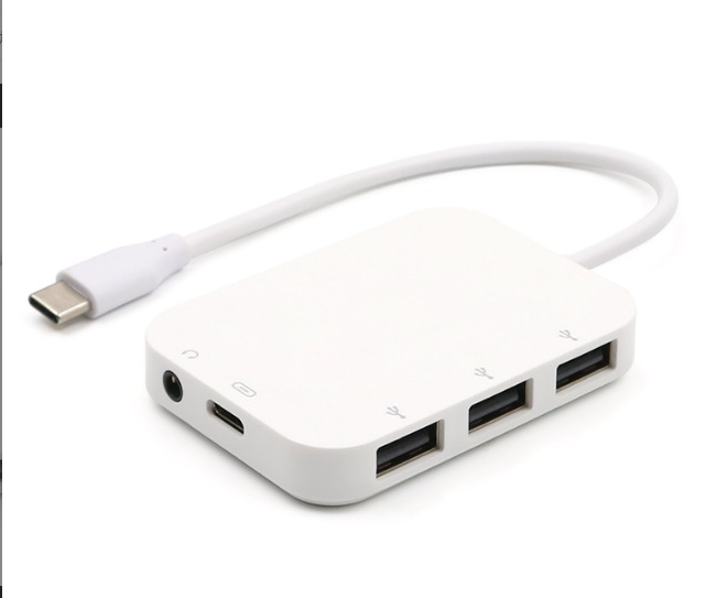 Type-C Docking Station Type-C hub Five in One Multifunctional USB Splitter 3.0 USB HUB Hub Headset 3.5mm