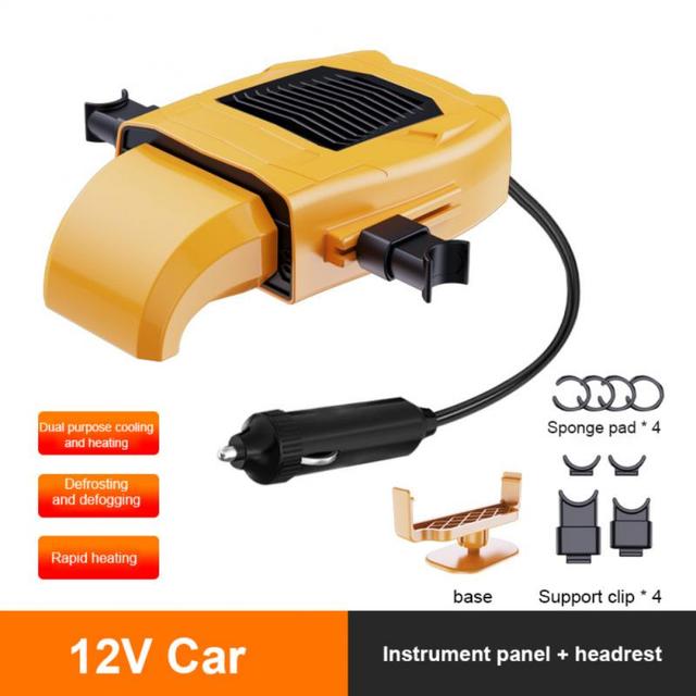 12V Portable Car Heater Electric Cooling Heating Fan 4 IN 1 Electric Dryer Windshield Defogging Demister Defroster