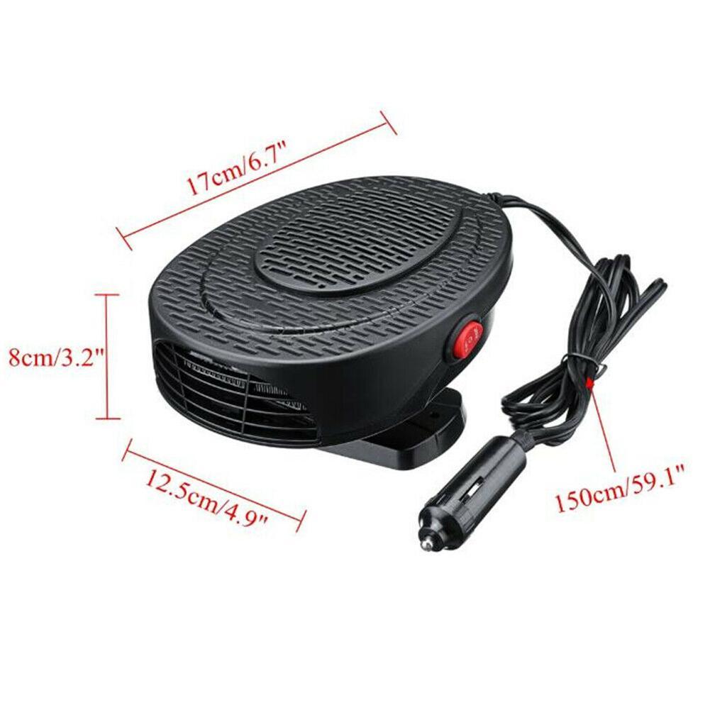 2 IN 1 12V/24V 150W Car Heater Electric Cooling Heating Fan Portable Electric Dryer Windshield Defogging Demister Defroster