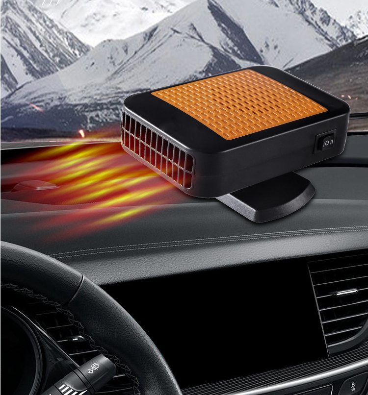 Car Heater 12V/24V 200W Portable 360 Degree Adjustable Electric Heater Cooling Fan Air Purifier Windscreen Defogging Defroster