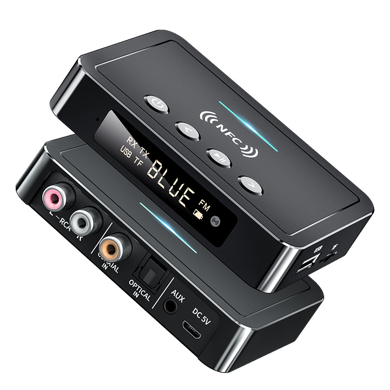 Bluetooth 5.0 Receiver Transmitter FM Stereo AUX 3.5mm Jack RCA Optical Dongle Wireless NFC Audio Adapter For TV PC Headphone