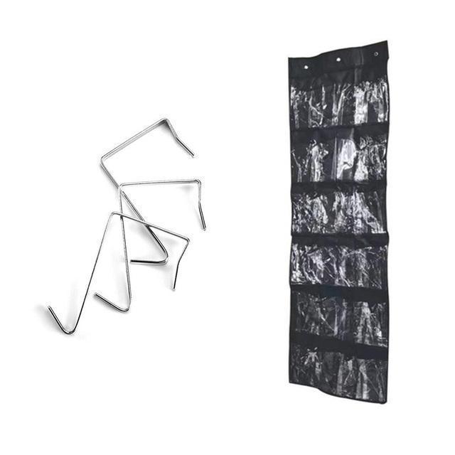 24 Pockets Shoes Organizer Rack Hanging Organizers Space Saver Hanging Over The Door Behind Closet Organizer Storage Hanger