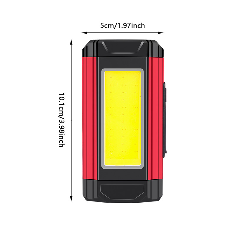 Magnetic COB Work Light USB Rechargeable LED Flashlight Portable Lantern Camping Light Type C Cable Power Bank Function Lamp