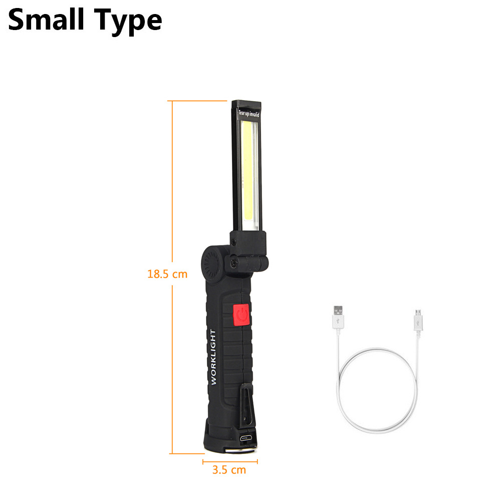 COB LED Flashlight Portable USB Rechargeable 5 Mode Car Working Light Magnetic Torch Hanging Hook Lamp For Repairing Camping