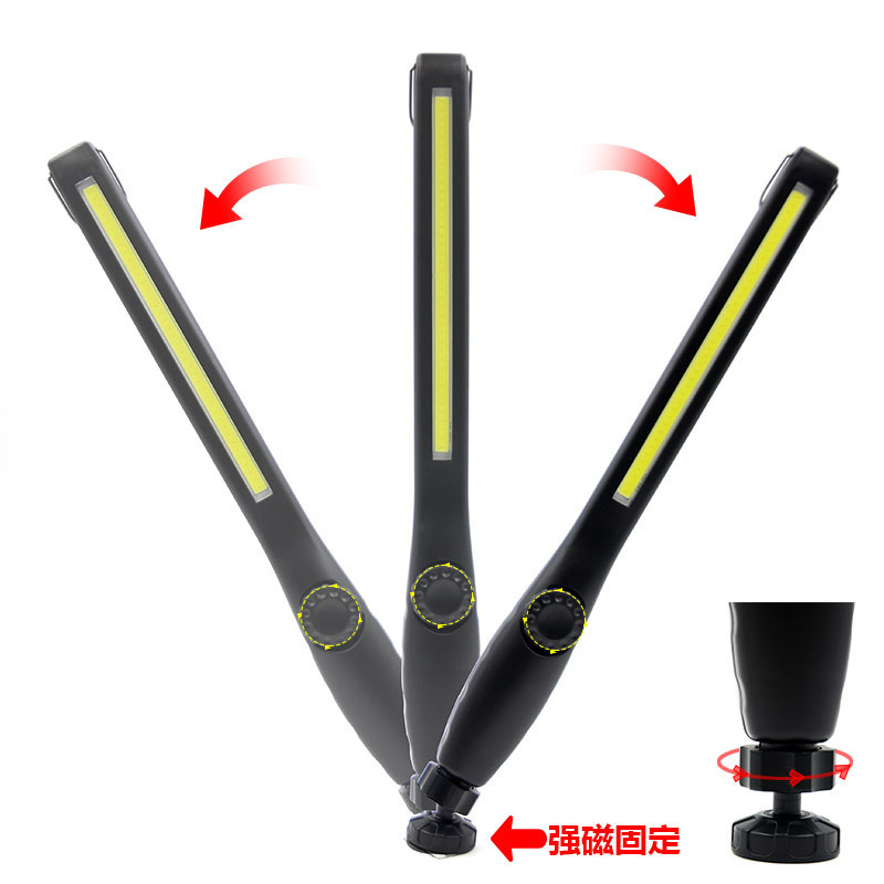 New COB LED Flashlight Magnetic Work Light USB Rechargeable Torch Hook Portable Lantern Inspection Light Camping Car Repair Lamp