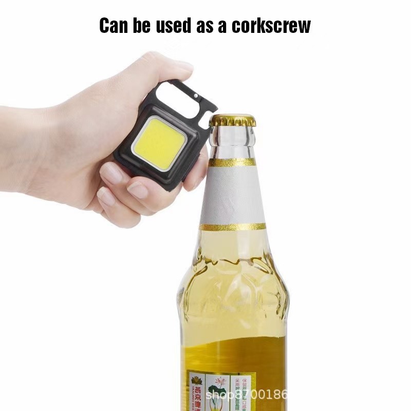 1pcs Mini LED Flashlight Work Light Portable Small Key Chain Emergency Light USB Rechargeable For COB Outdoor Tent Camping Lamp