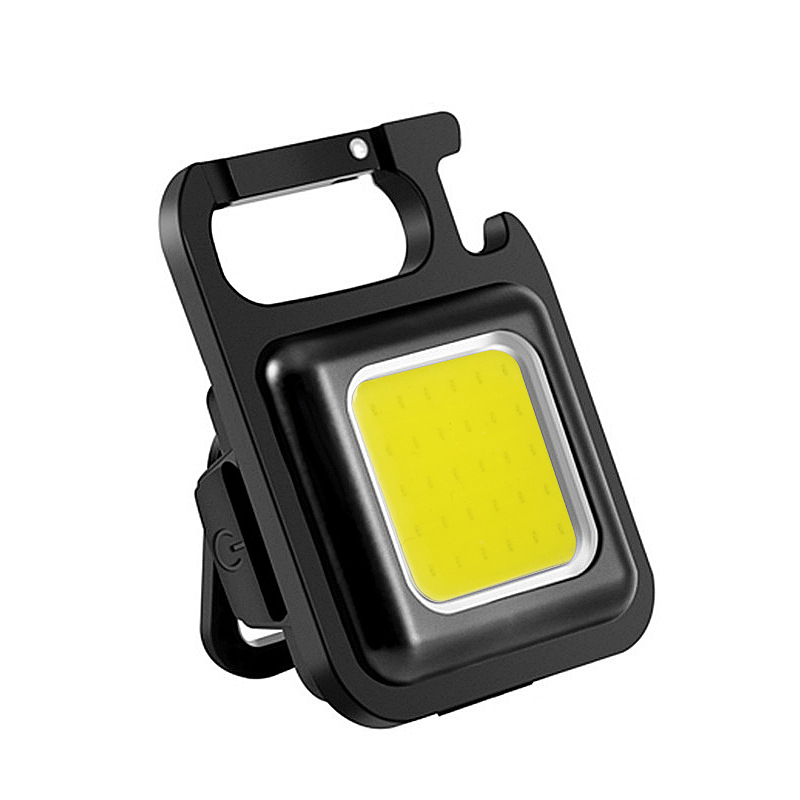 1pcs Mini LED Flashlight Work Light Portable Small Key Chain Emergency Light USB Rechargeable For COB Outdoor Tent Camping Lamp