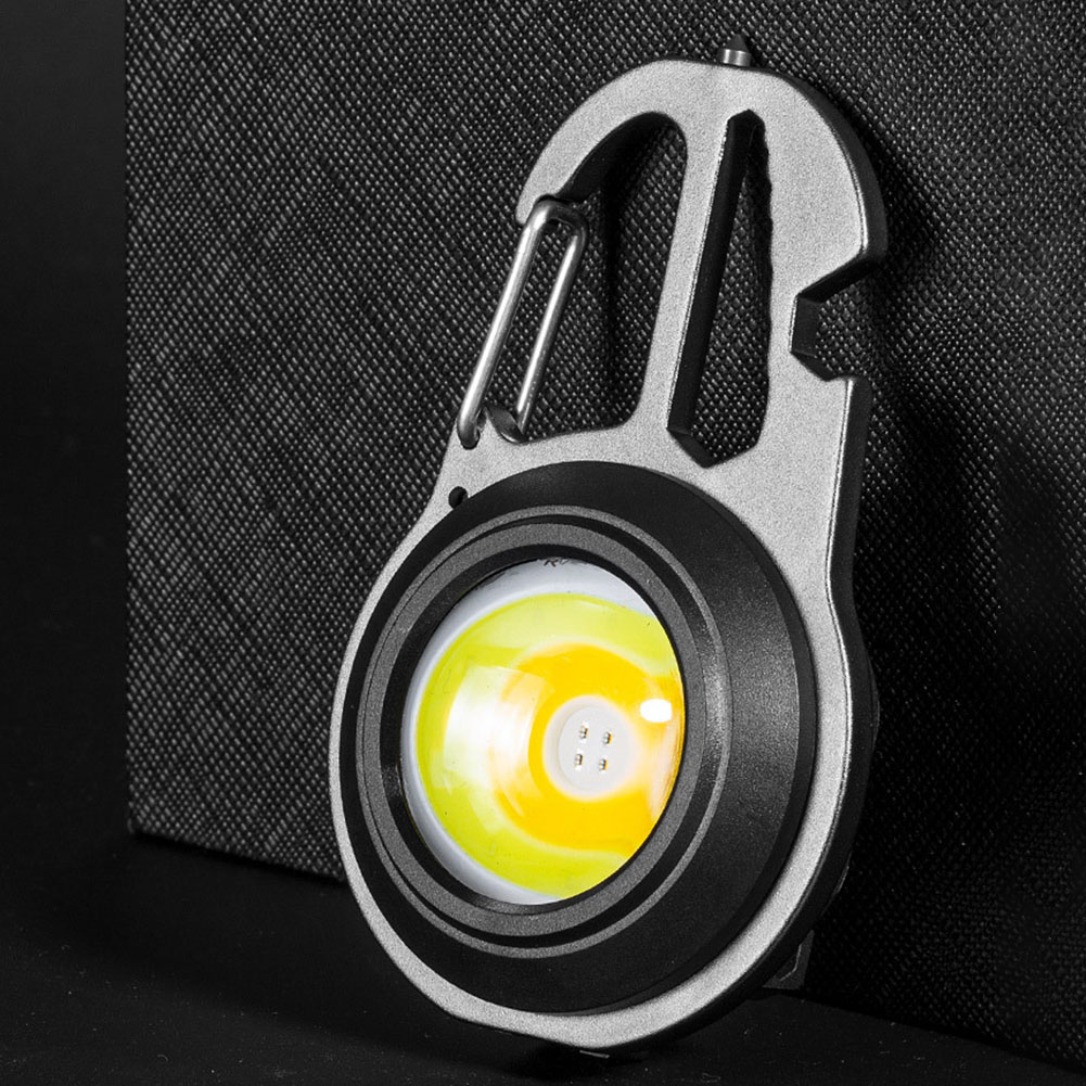1pcs Mini LED Flashlight Keychain Portable USB Rechargeable Modes Outdoor Bottle Opener Strong Key Ring Torch Work Light