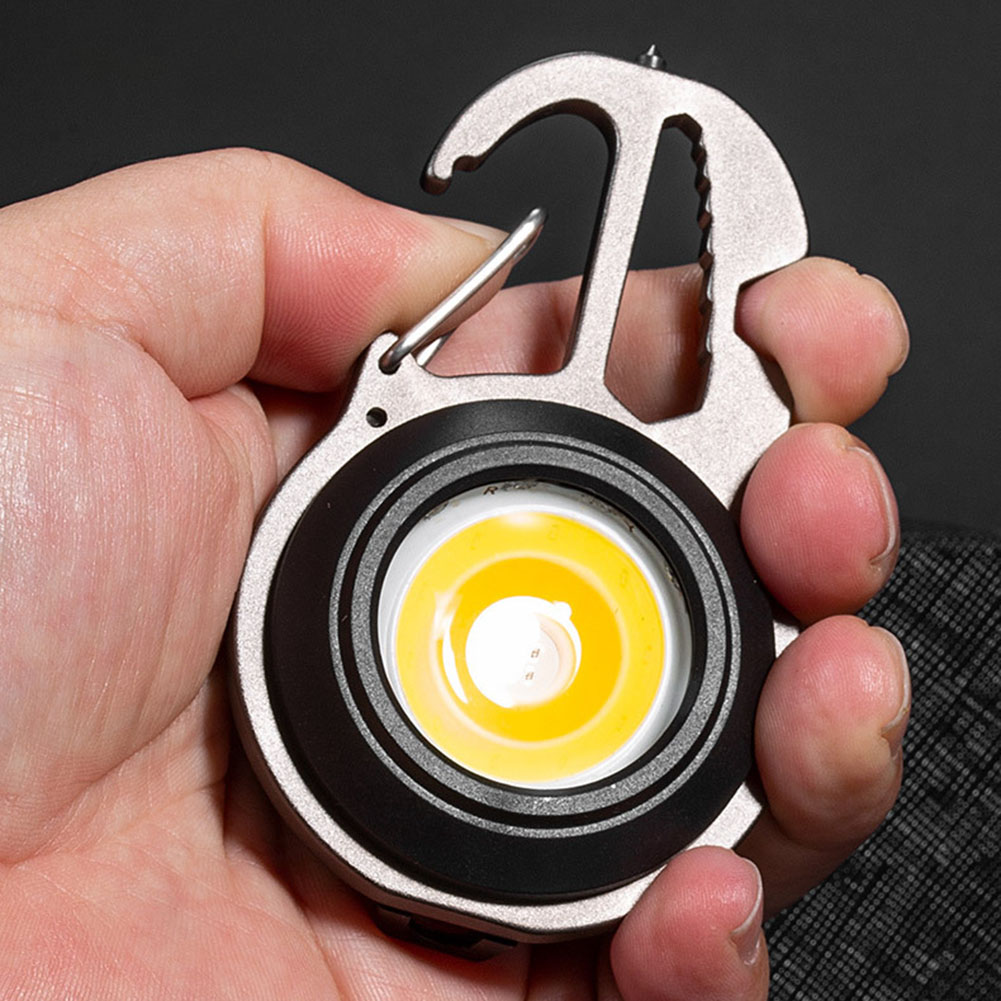 1pcs Mini LED Flashlight Keychain Portable USB Rechargeable Modes Outdoor Bottle Opener Strong Key Ring Torch Work Light